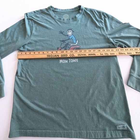 Life is Good Mow-Town Long Sleeve T-Shirt Men's Large Green - Picture 9 of 12
